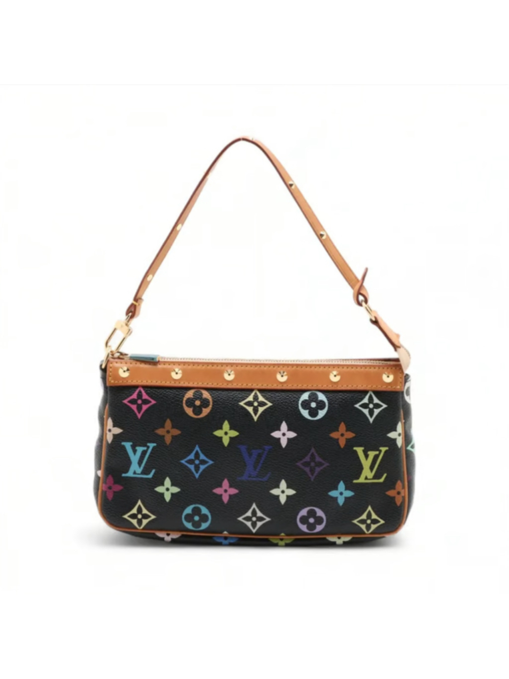 Louis Vuitton Murakami Black Multicolor Pochette Accessories EXCELLENT
